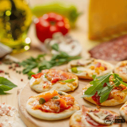 Mini-pizzas au saumon