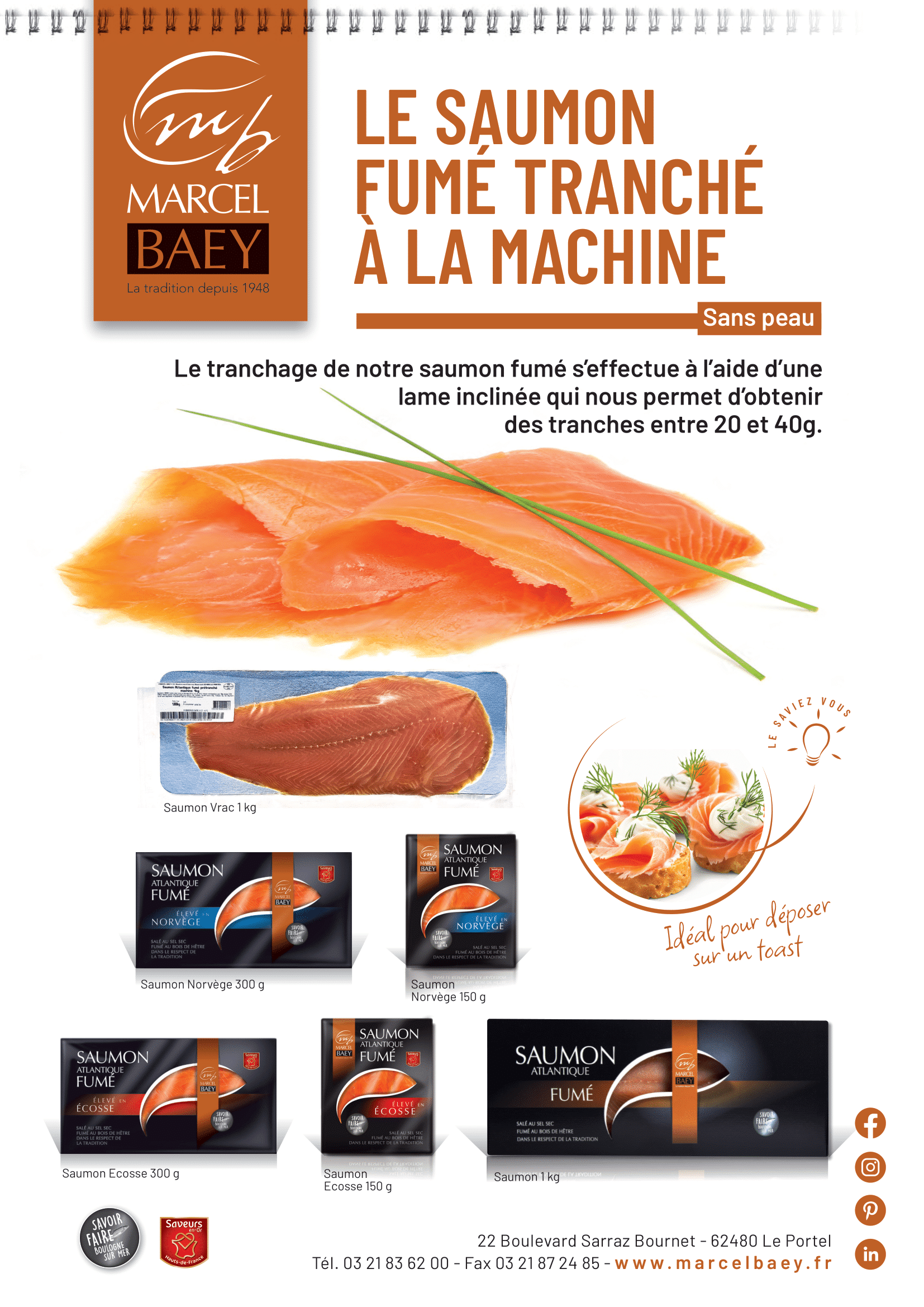 Le saumon fumé à la machine